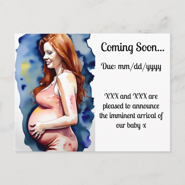 Pregnancy Announcement Postcard (Front)