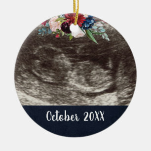 Pregnancy Announcement   Pregnancy Reveal Photo Ceramic Ornament