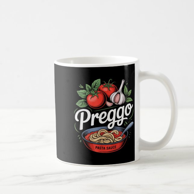 Pregnancy Announcement Prego Pasta Sauce Funny Pre Coffee Mug (Right)