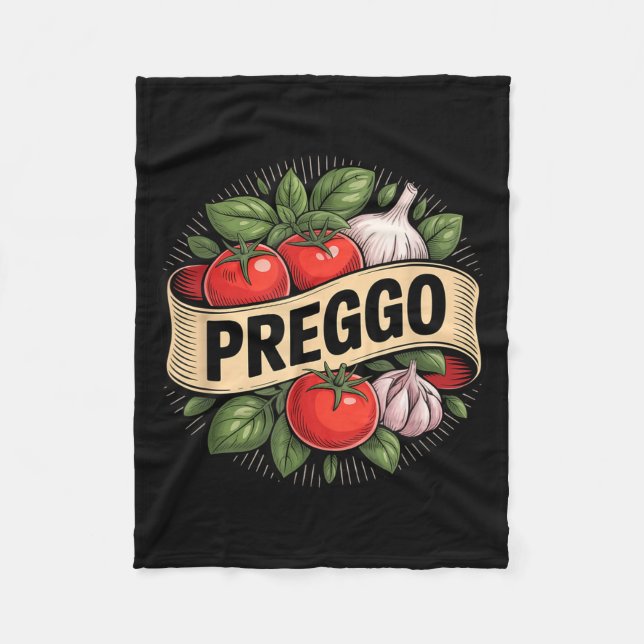 Pregnancy Announcement Prego Pasta Sauce Funny Pre Fleece Blanket (Front)