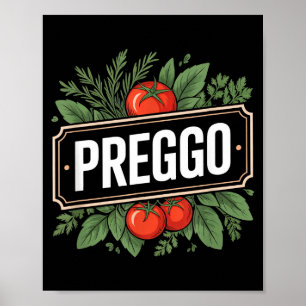 Pregnancy Announcement Prego Pasta Sauce Funny Pre Poster