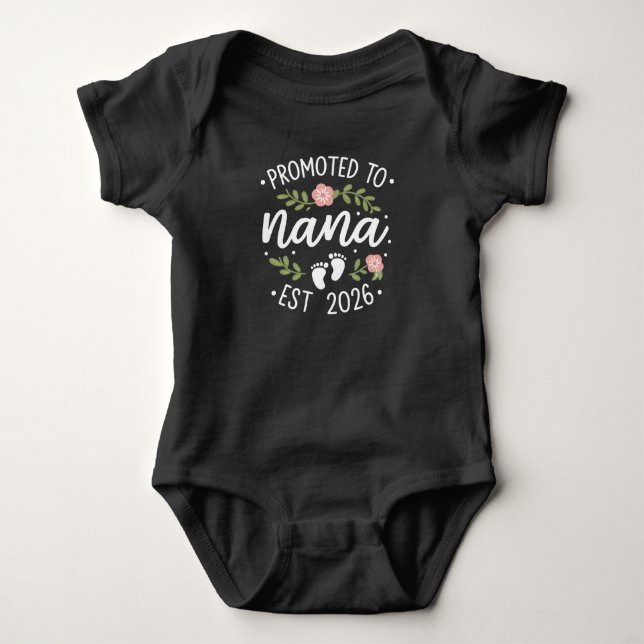 Pregnancy Announcement Promoted to Nana 2026  Baby Bodysuit (Front)