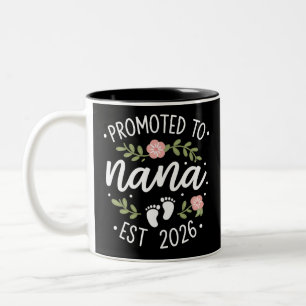 Pregnancy Announcement Promoted to Nana 2026 Two-Tone Coffee Mug
