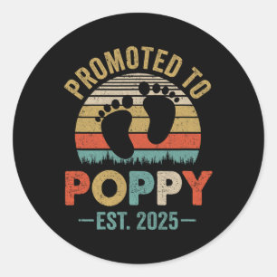 Pregnancy Announcement Promoted To Poppy 2025 Blac Classic Round Sticker