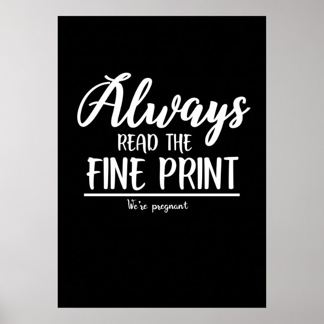 Pregnancy Announcement Read The Fine Print (Front)