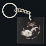 Pregnancy Announcement Sonogram New Arrival Photo Key Ring<br><div class="desc">Upload your sonogram picture and personalise with your due date and name</div>