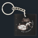 Pregnancy Announcement Sonogram New Arrival Photo Key Ring<br><div class="desc">Upload your sonogram picture and personalise with your due date and name</div>