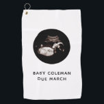 Pregnancy Announcement Sonogram Photo  Golf Towel<br><div class="desc">Can be customised to suit your needs. © Gorjo Designs. Made for you via the Zazzle platform. // Note: photo used is a placeholder image only. You will need to replace with your own photo before ordering/ printing. If you need help with this please contact me. // Need help customising...</div>