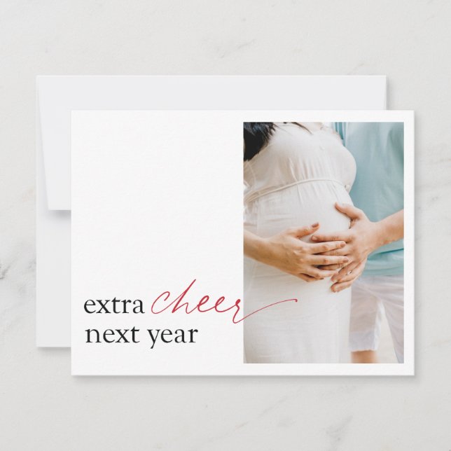 Pregnancy Announcement Surprise Holiday Postcard (Front)