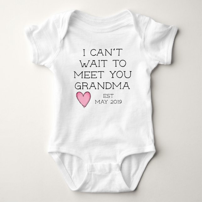 pregnancy announcement to grandma baby bodysuit (Front)