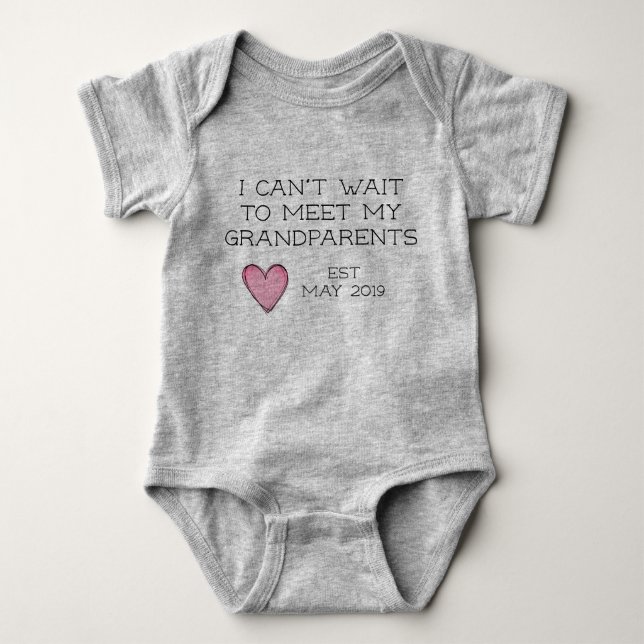 pregnancy announcement to grandpa baby bodysuit (Front)