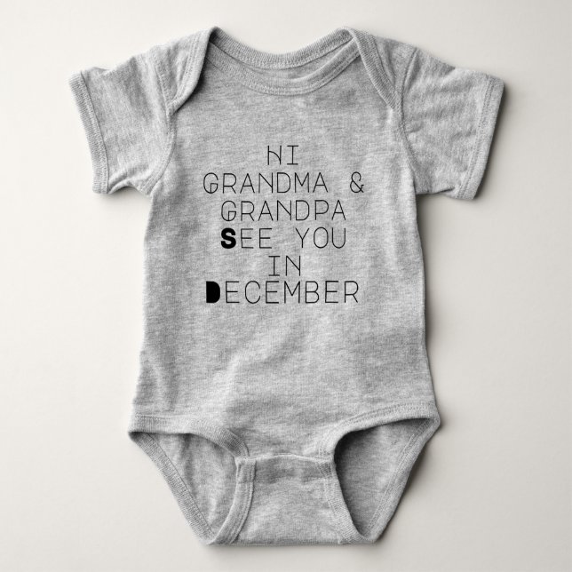 pregnancy announcement to grandparents baby bodysuit (Front)