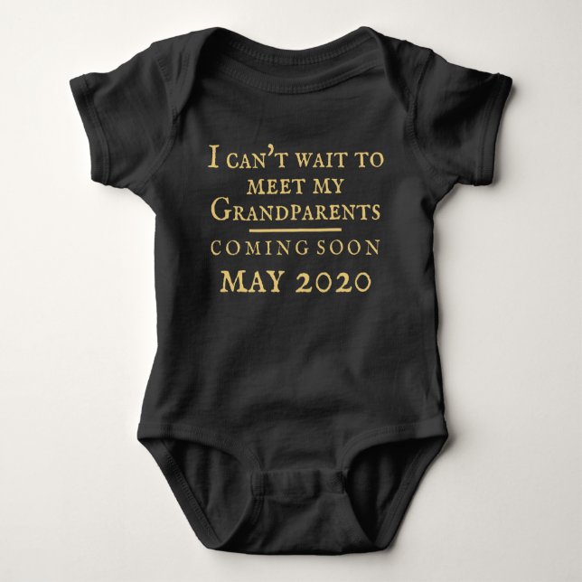 pregnancy announcement to grandPARENTS Baby Bodysuit (Front)