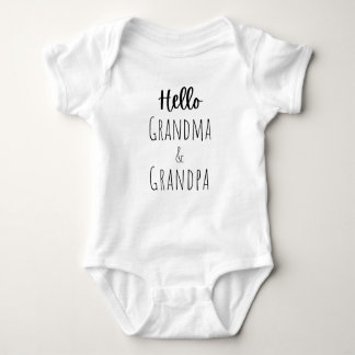 Pregnancy Announcement to Grandparents, hello  Baby Bodysuit