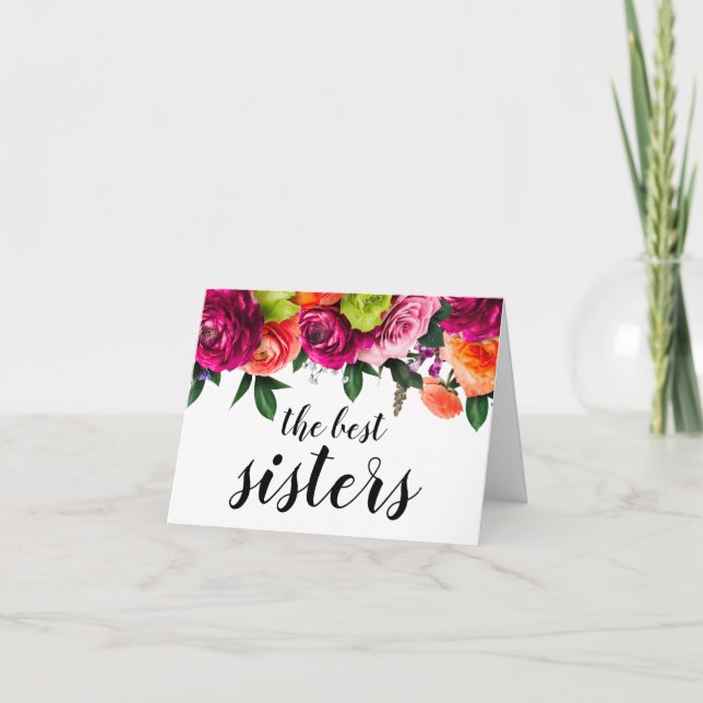 Pregnancy Announcement to Sister with Floral (Front)