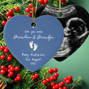 Pregnancy Announcement Ultra Sound Christmas  Ceramic Ornament