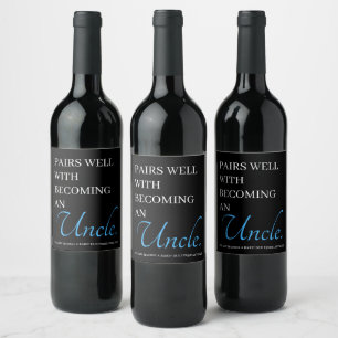 Pregnancy Announcement Uncle Wine Label