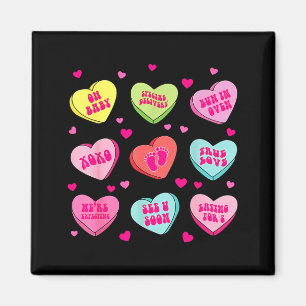 Pregnancy announcement valentines hearts candy bab magnet