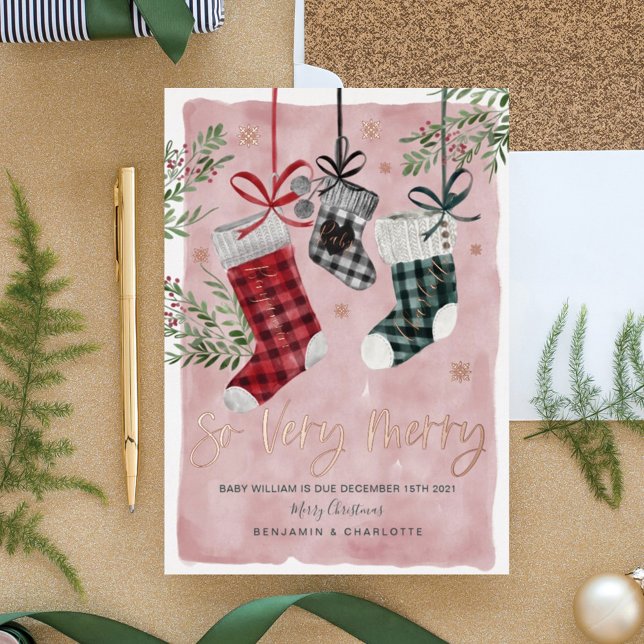 Pregnancy Announcement Watercolor Family Stockings (Creator Uploaded)