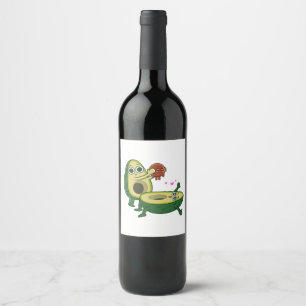 Pregnancy avocado wine label