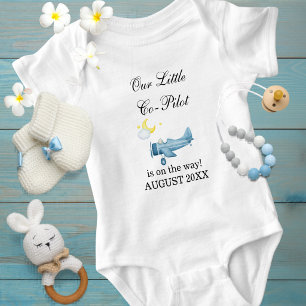 Pregnancy Baby Boy Aeroplane Little Co-Pilot Custo Bodysuit