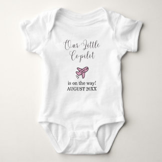 Pregnancy Baby Girl Pink Airplane Little Co-Pilot Bodysuit