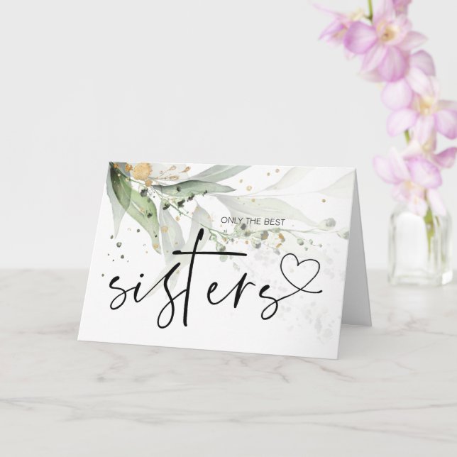 Pregnancy Baby Reveal Gift to My Sister Eucalyptus Card (Orchid)