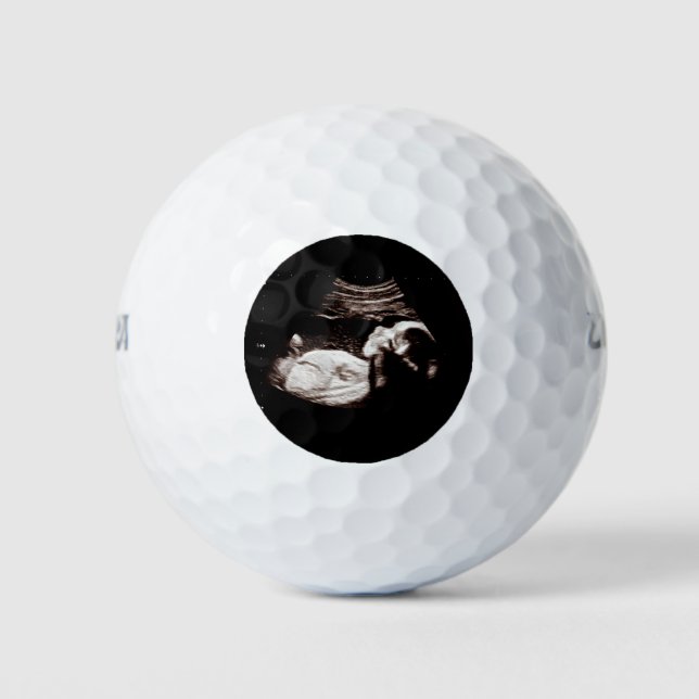 Pregnancy Baby Sonogram Ultrasound Photo Male Gift Golf Balls (Front)