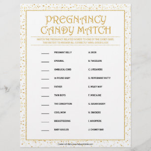 Pregnancy Candy Match [Golden Sparkles] Custom Letterhead