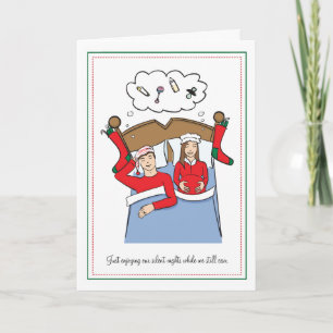 Pregnancy Christmas Cards - BRUNETTE Silent Nights
