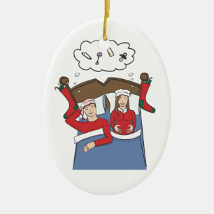 Pregnancy Christmas Ornament Silent Nights Brown
