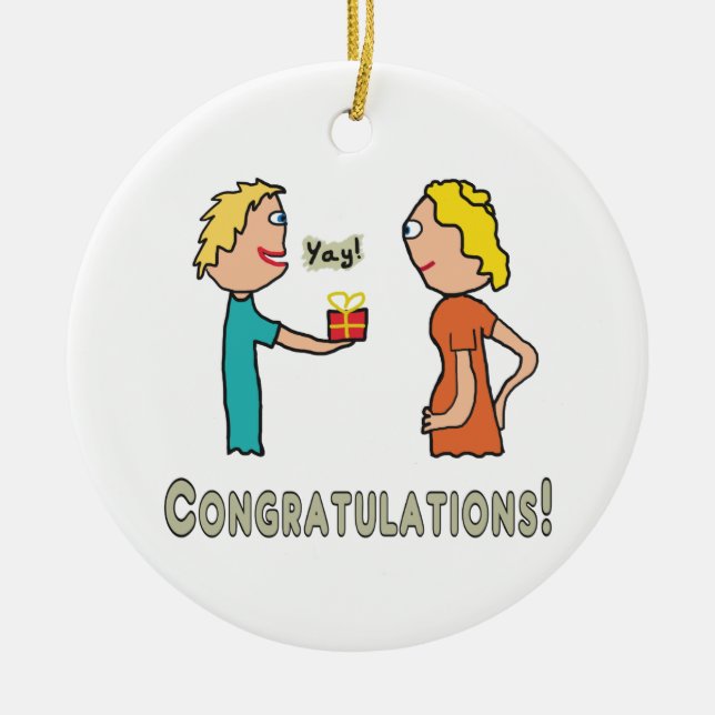 Pregnancy Congratulations Ceramic Ornament (Front)