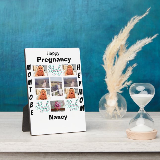 Pregnancy custom 11 Photo Collage  Plaque (Side)