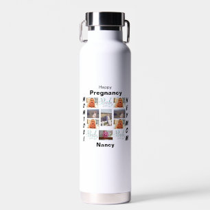 Pregnancy custom 11 Photo Collage  Water Bottle