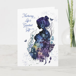 Pregnancy Discomfort Support Artistic Silhouette  Card