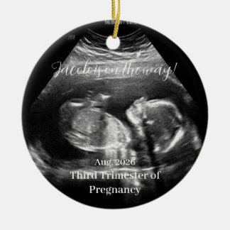 Pregnancy Ecosonogram Family Photo Christmas Ceramic Ornament
