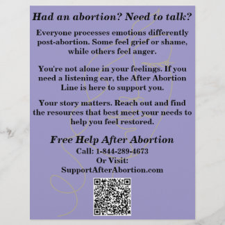Pregnancy Help/After Abortion Care Flyer