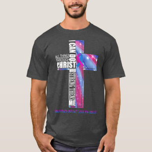 Pregnancy Infant Loss Awareness Christian Cross Ri T-Shirt