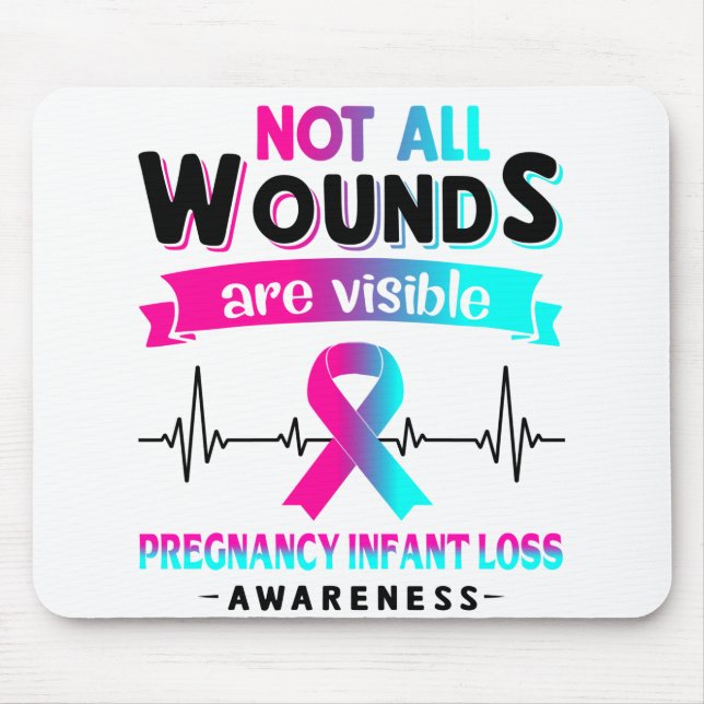 Pregnancy Infant Loss Awareness Month Ribbon Gifts Mouse Pad (Front)