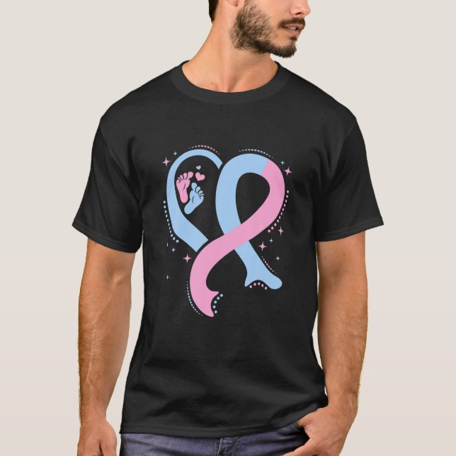Pregnancy Infant Loss Awareness Ribbon Miscarriage T-Shirt (Front)