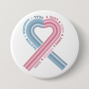 Pregnancy Infant Loss Awareness Ribbon Pink Blue  7.5 Cm Round Badge
