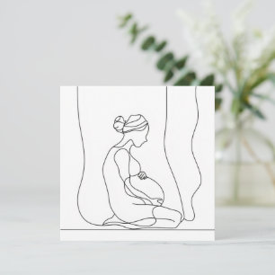 Pregnancy Line Art Invitation