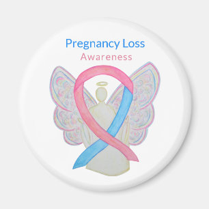 Pregnancy Loss Awareness Ribbon Angel Art Magnets