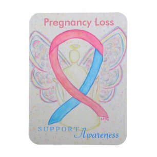 Pregnancy Loss Awareness Ribbon Angel Art Magnets