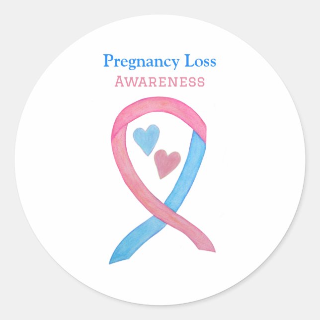 Pregnancy Loss Awareness Ribbon Art Sticker Decals (Front)