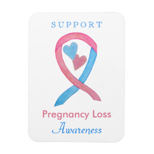 Pregnancy Loss Awareness Ribbon Heart Art Magnet