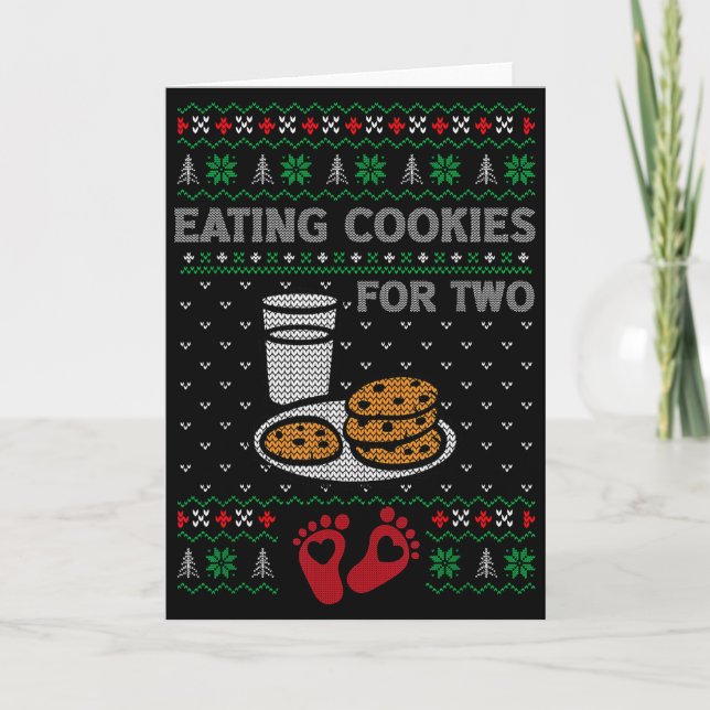 Pregnancy New Mom Baby Pregnant Christmas Matching Card (Front)