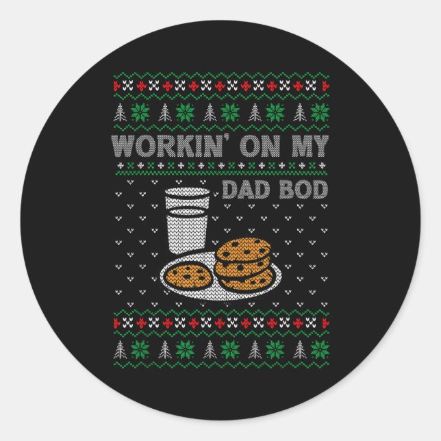 Pregnancy New Mom Baby Pregnant Christmas Matching Classic Round Sticker (Front)