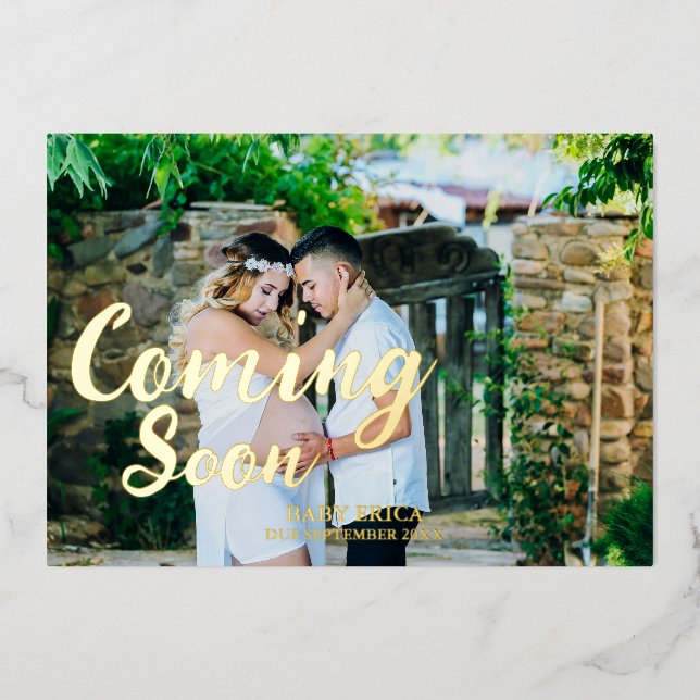 Pregnancy Photo Announcement | Minimal Coming Soon (Front)