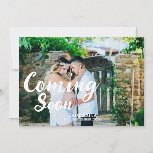 Pregnancy Photo Announcement | Minimal Coming Soon (Front)